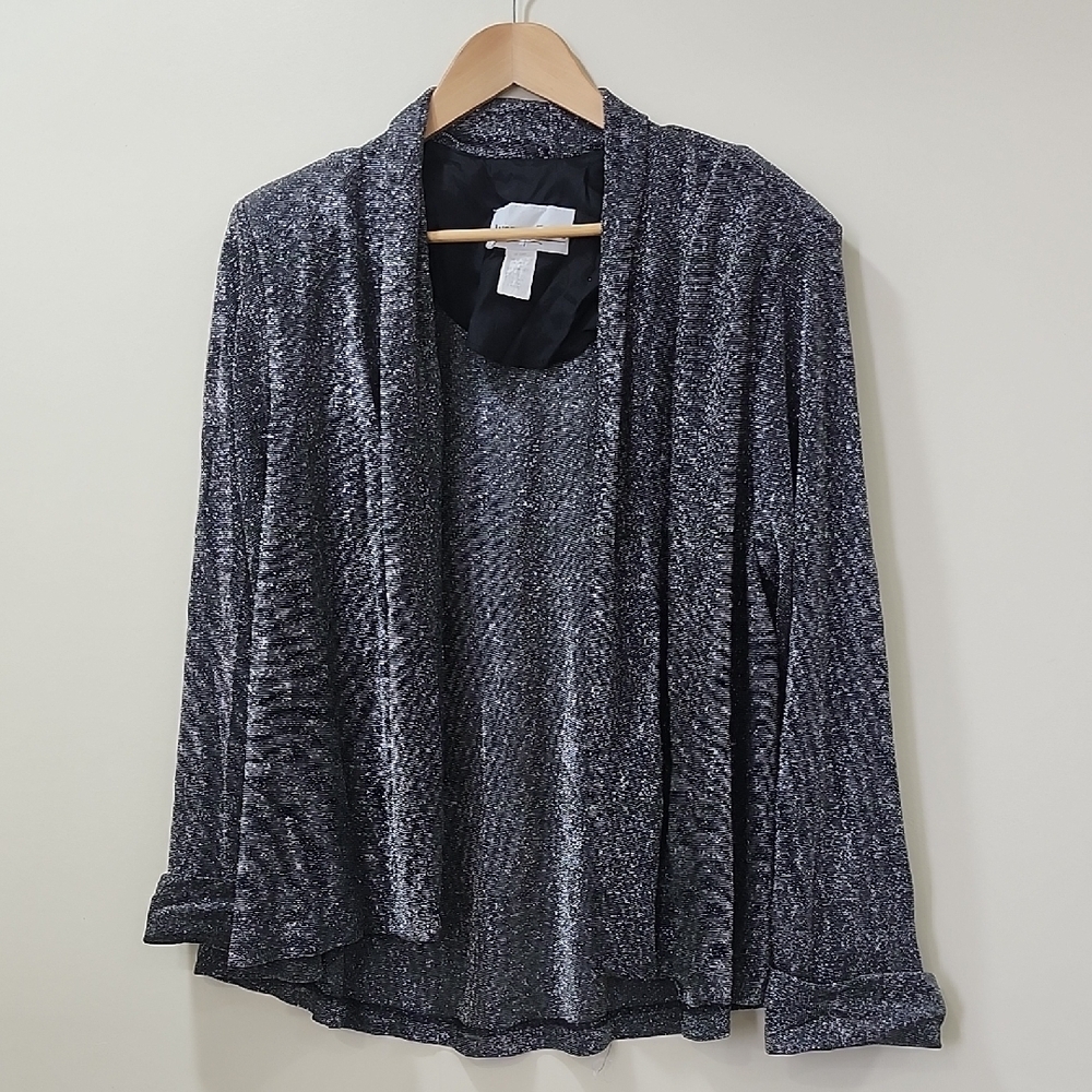 Vintage Metallic Tunics Cardigan Style Party Night